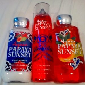 Agave Papaya Sunset Bath & Body Works Set of 3